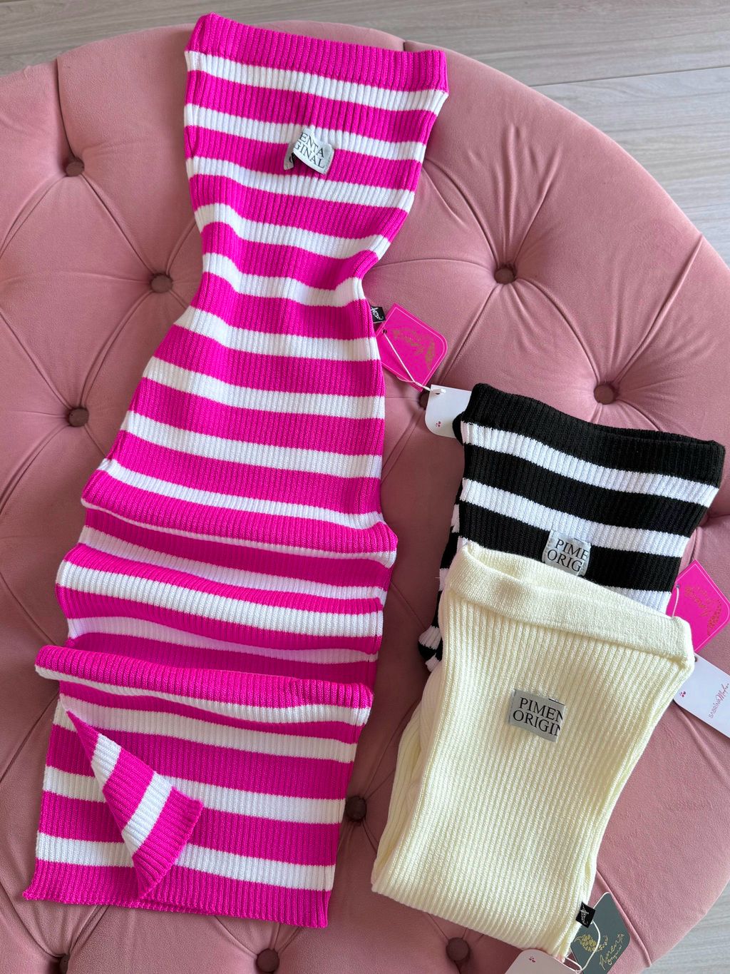 Vestido Tubinho Listrado de Tricô Canelado