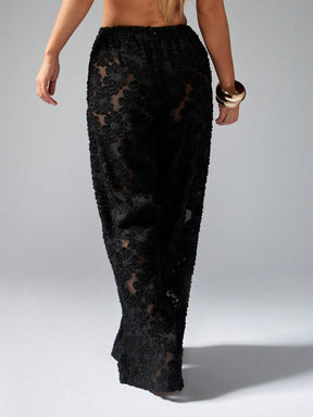 Calça de Praia com Textura de Renda