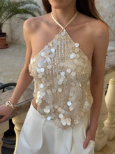 Top Halter Sexy com Paetês