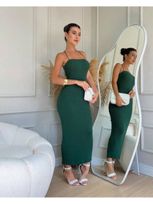 Vestido liso feminino costas trançadas