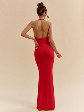 Vestido Longo Elegante com Decote
