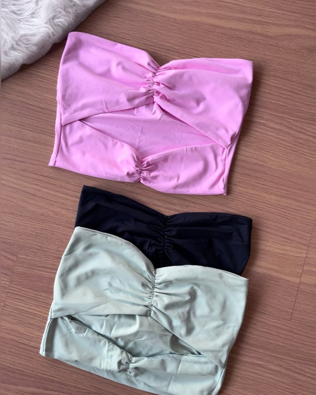 Cropped peach Poliamida