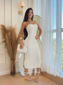 Vestido liso feminino costas trançadas