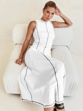 Vestido Midi de Malha Sem Mangas Eleganza