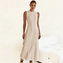 Vestido Midi de Malha Sem Mangas Eleganza