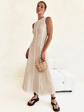 Vestido Midi de Malha Sem Mangas Eleganza