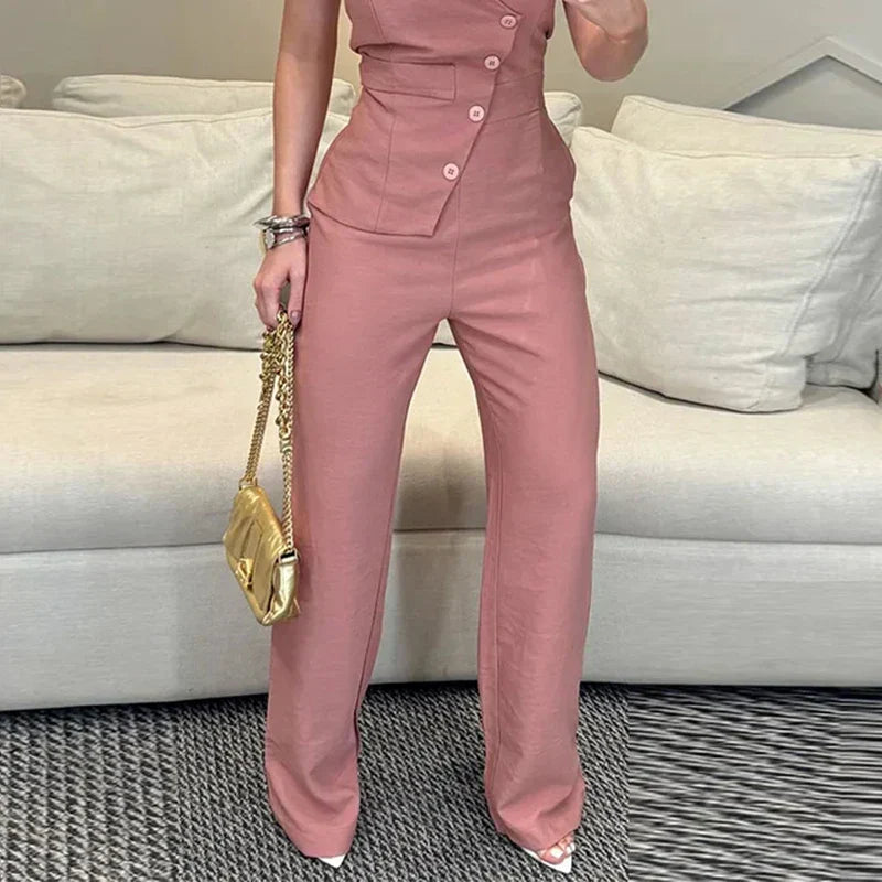 Macacão Rosé Elegance