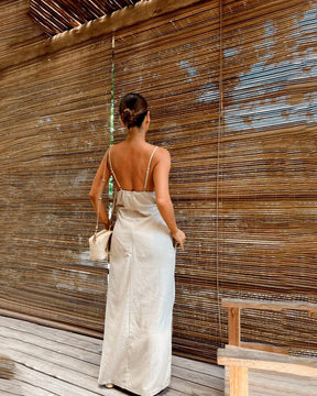 Vestido Longo Vogue Flor de Linho