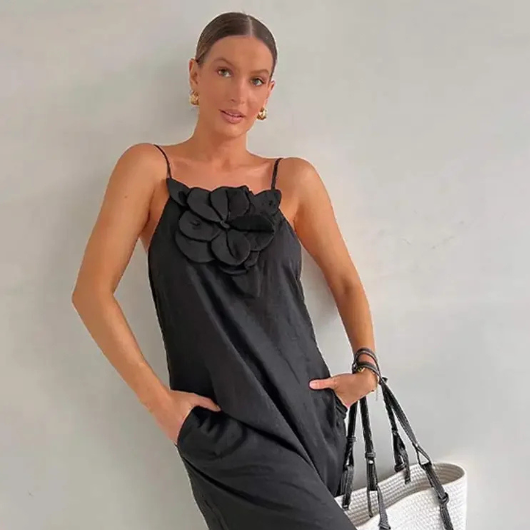 Vestido Longo Vogue Flor de Linho