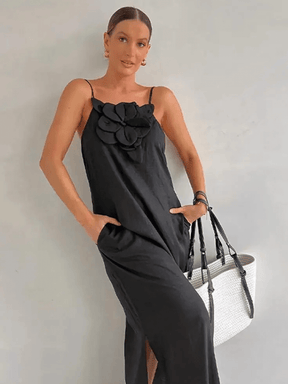 Vestido Longo Vogue Flor de Linho