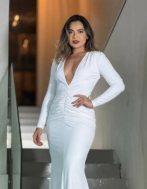 Vestido Branco Tamanho Único Que Veste 36-38-40 Elasticidade