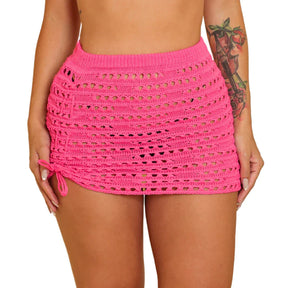 Saia Curta Saida Praia Cordao Ajustavel Tricô