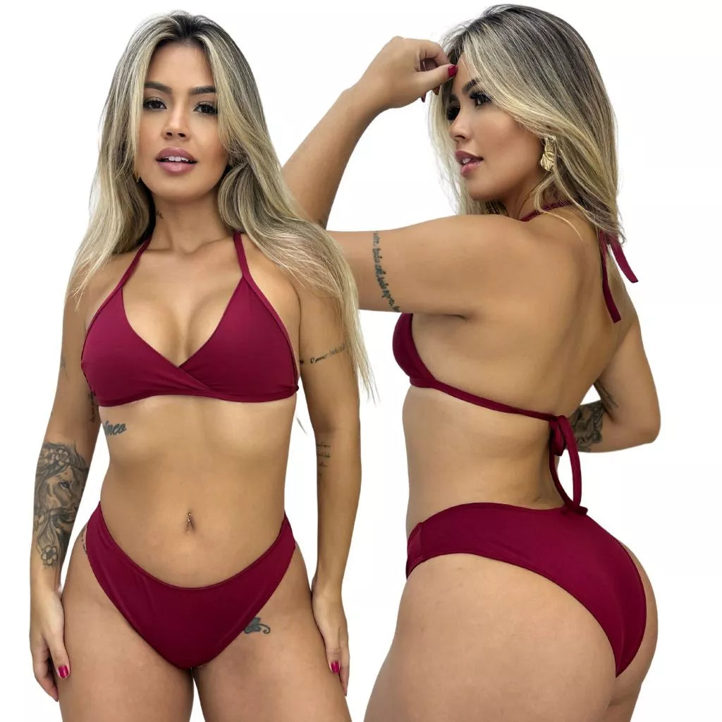 Biquíni Asa Delta Conjunto Top Fixo