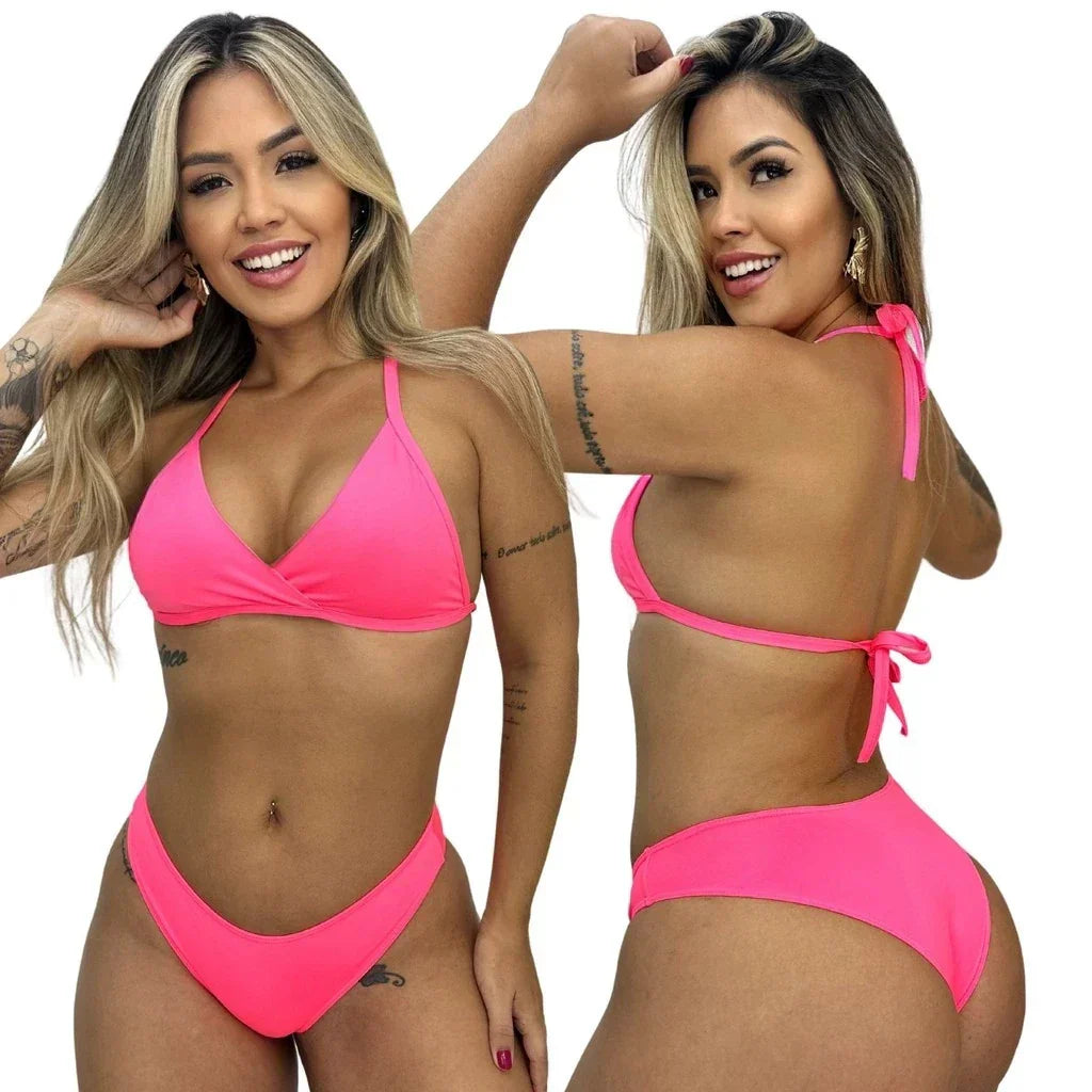 Biquíni Asa Delta Conjunto Top Fixo