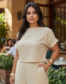 Conjunto 2 Peças Shorts E Cropped Soltinho Moda Blogueira