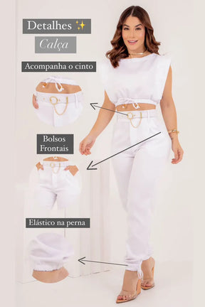 Conjunto Calça Alfaiataria Skinny Feminina