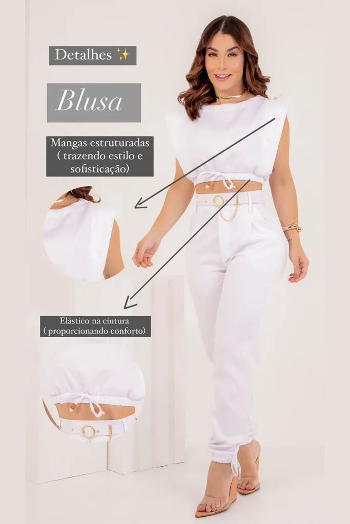 Conjunto Calça Alfaiataria Skinny Feminina