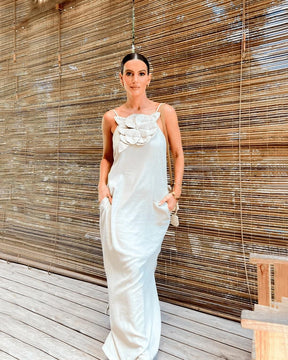 Vestido Longo Vogue Flor de Linho